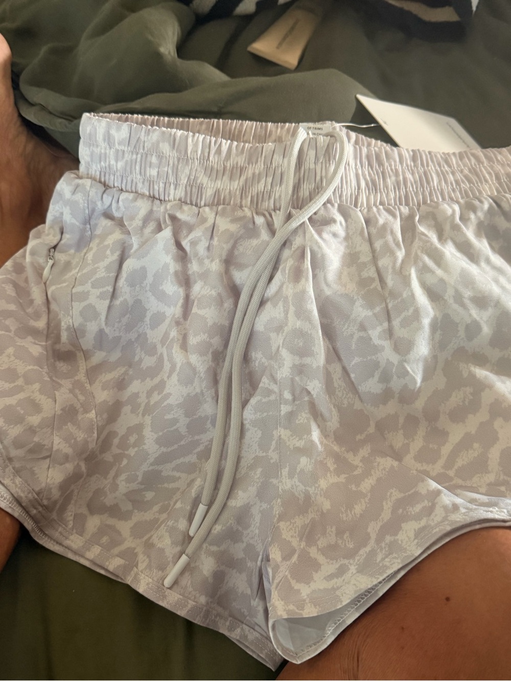 Light Gray Animal Print Elastic Waist Women’s Shorts